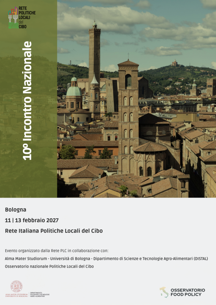 Save the date del 10° Incontro nazionale della Rete Italiana Politiche Locali del Cibo, Bologna, 11-13 febbraio 2027